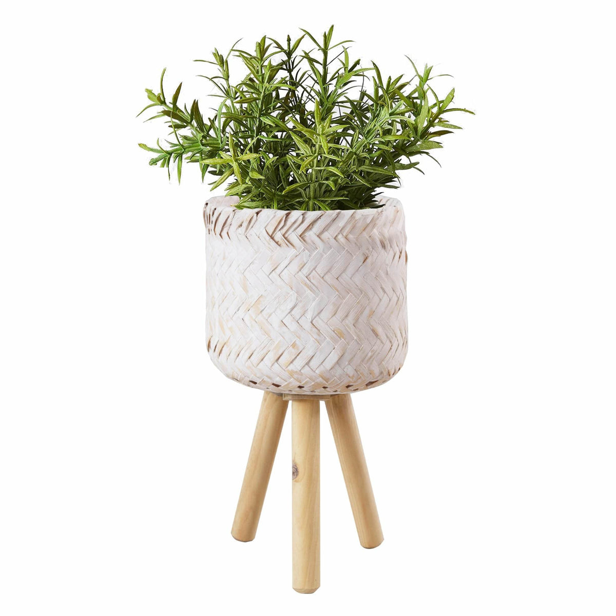 Wicker Planter Basket w Removable Legs for Indoor and Outdoor - All Weather Woven Flower Pots Cover