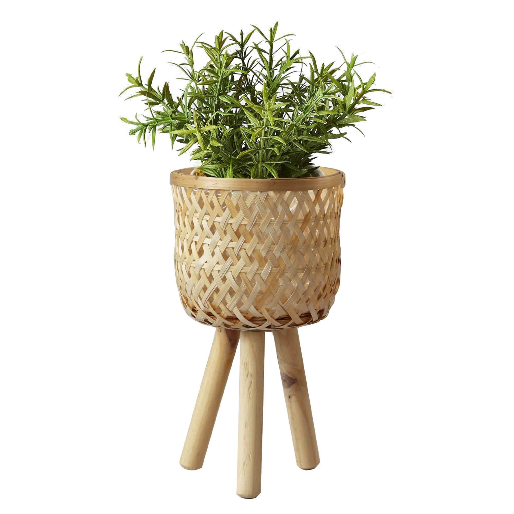 wicker planter indoor Wicker Planter Basket w Removable Legs for Indoor and Outdoor - All We